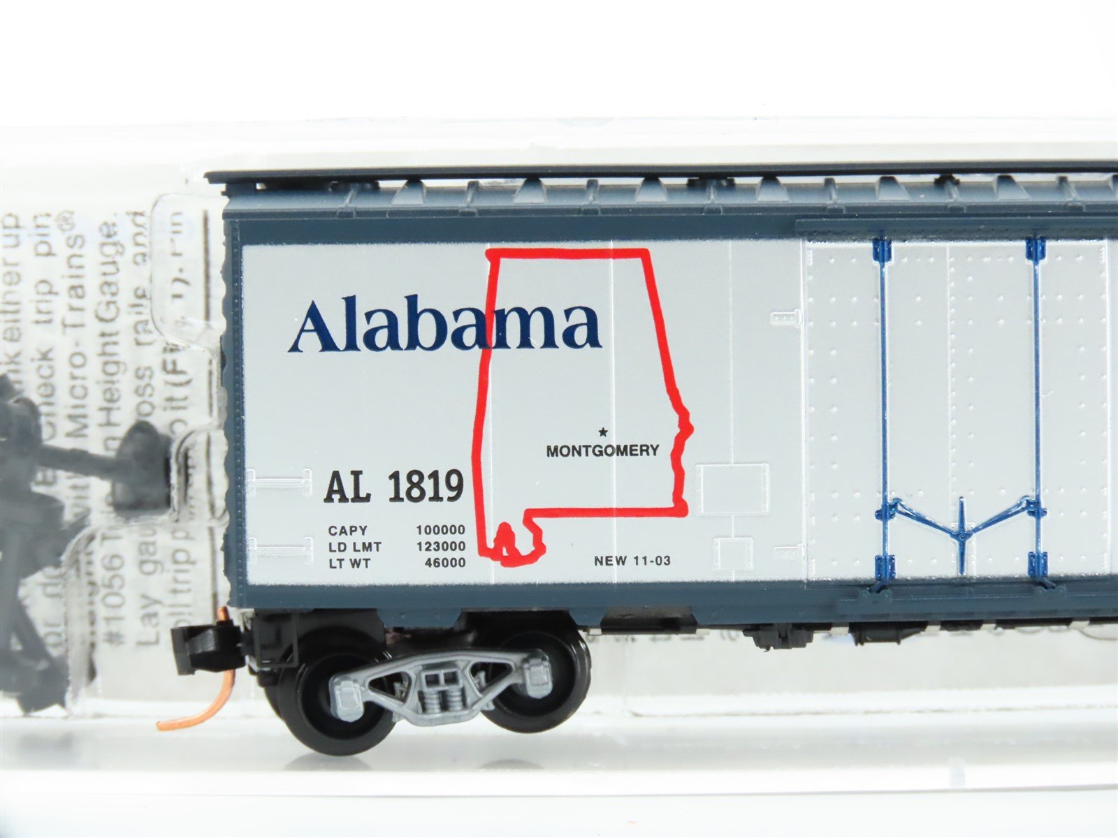 N Scale Micro-Trains MTL 21372 AL Alabama State 40' Standard Boxcar #1819
