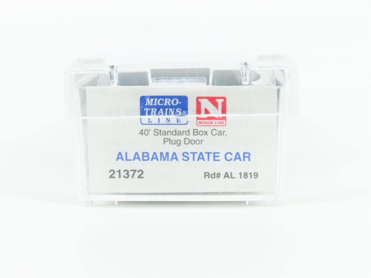 N Scale Micro-Trains MTL 21372 AL Alabama State 40&#39; Standard Boxcar #1819