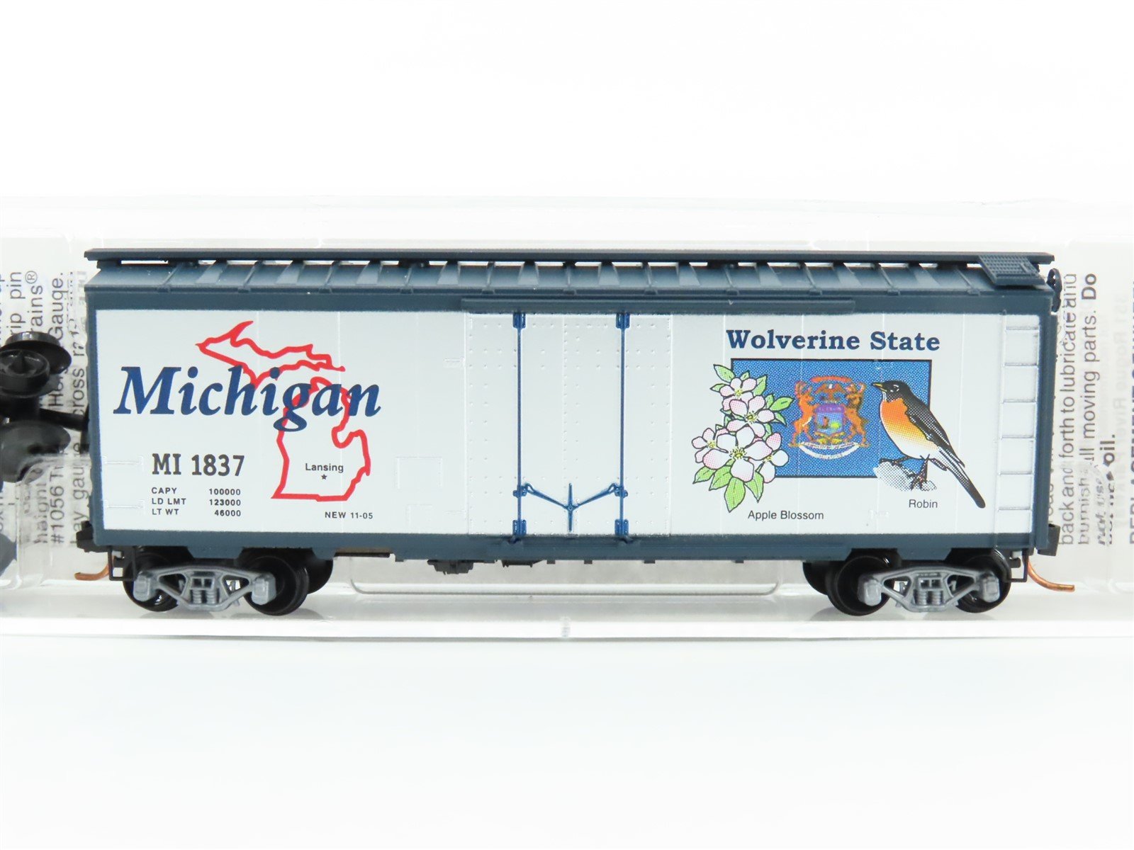 N Scale Micro-Trains MTL 02100395 MI Michigan 40' Standard Boxcar #1837