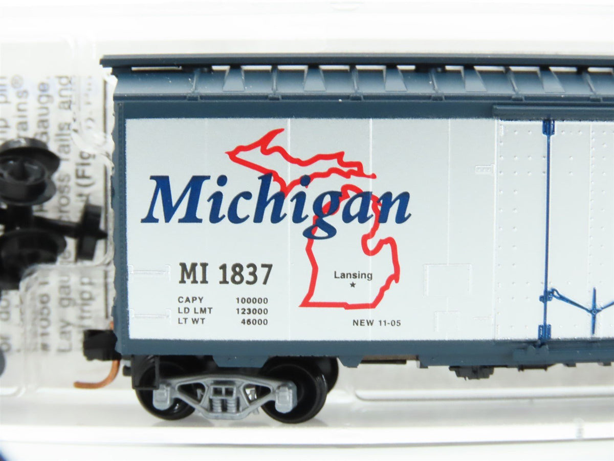 N Scale Micro-Trains MTL 02100395 MI Michigan 40&#39; Standard Boxcar #1837
