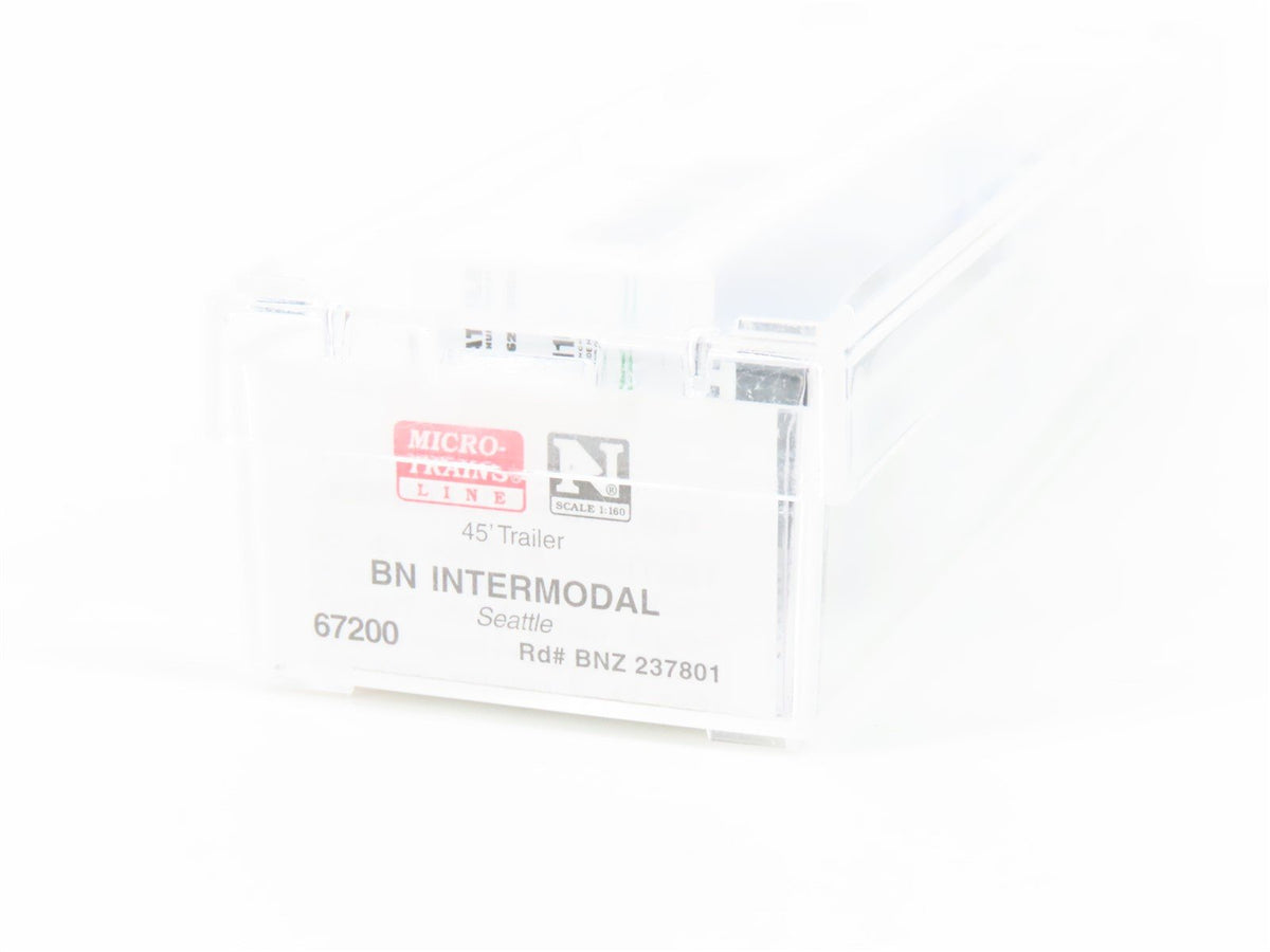 N Scale Micro-Trains MTL 67200 BNZ Intermodal Seattle 45&#39; Trailer #237801