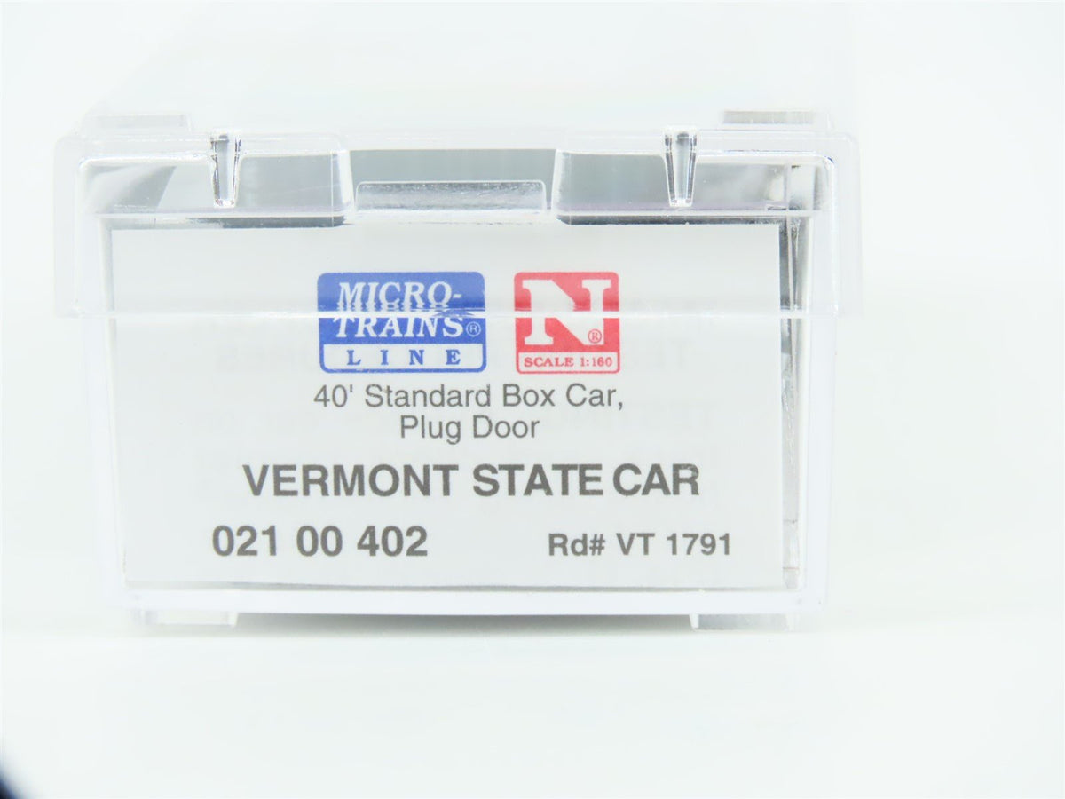 N Scale Micro-Trains MTL 02100402 VT Vermont 40&#39; Standard Boxcar #1791