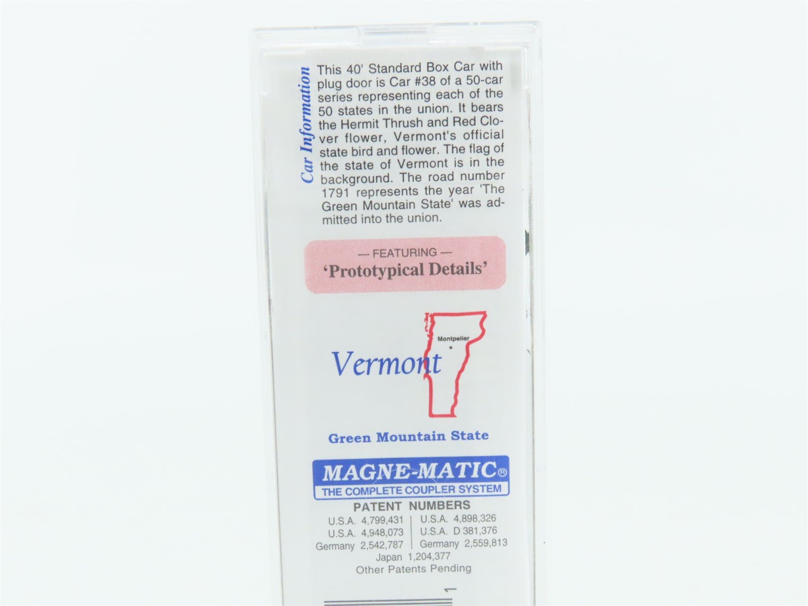 N Scale Micro-Trains MTL 02100402 VT Vermont 40' Standard Boxcar #1791