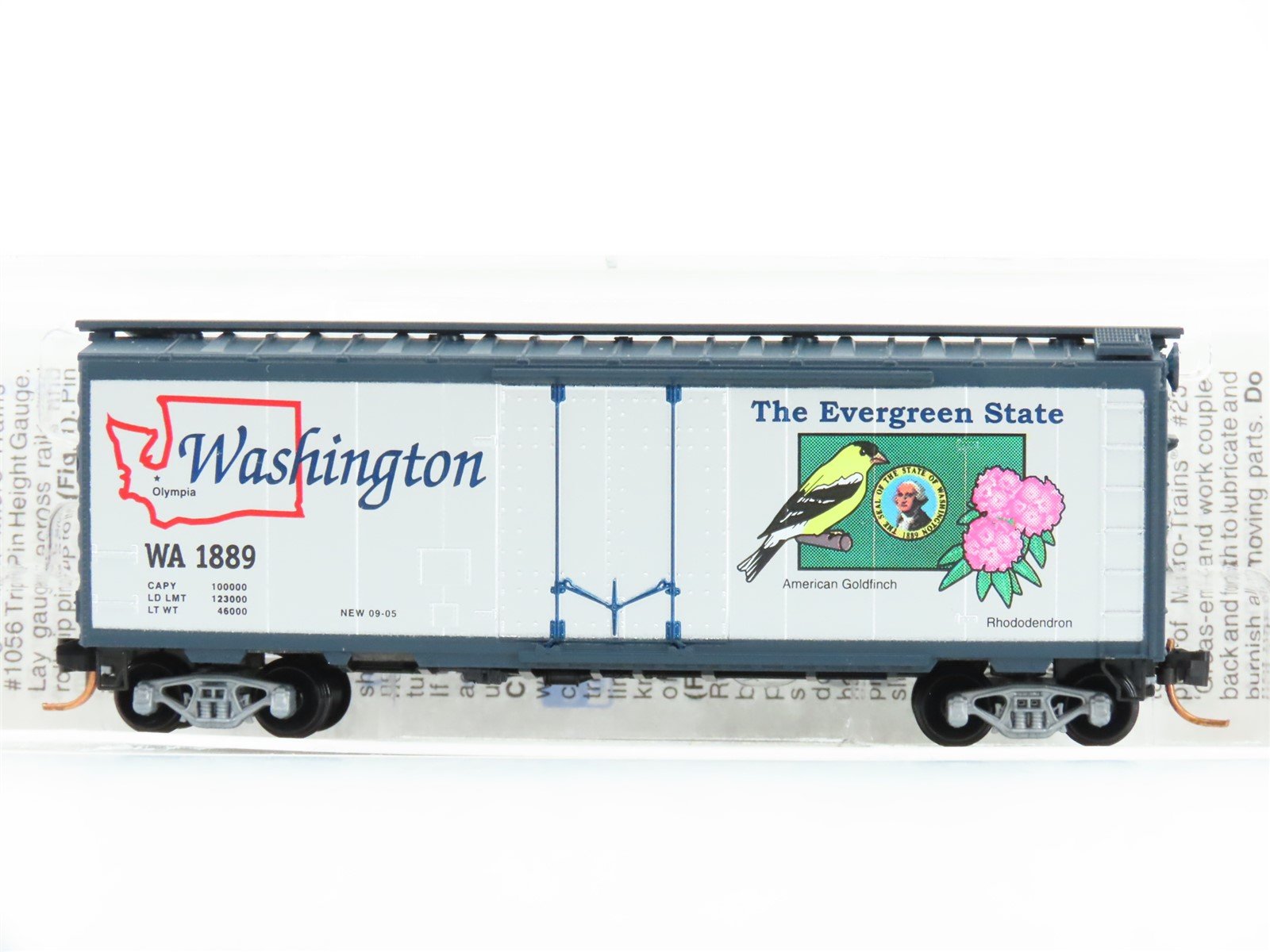 N Scale Micro-Trains MTL 02100393 WA Washington 40' Standard Boxcar #1889