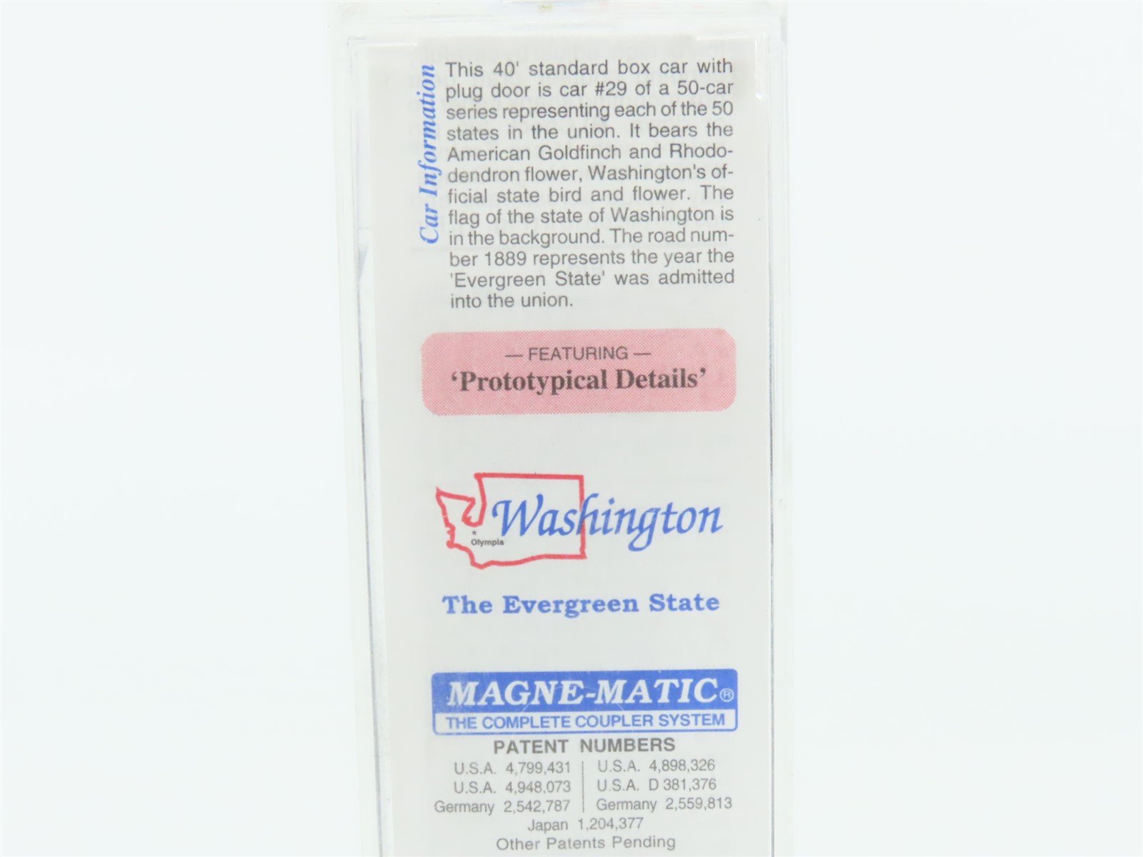 N Scale Micro-Trains MTL 02100393 WA Washington 40' Standard Boxcar #1889