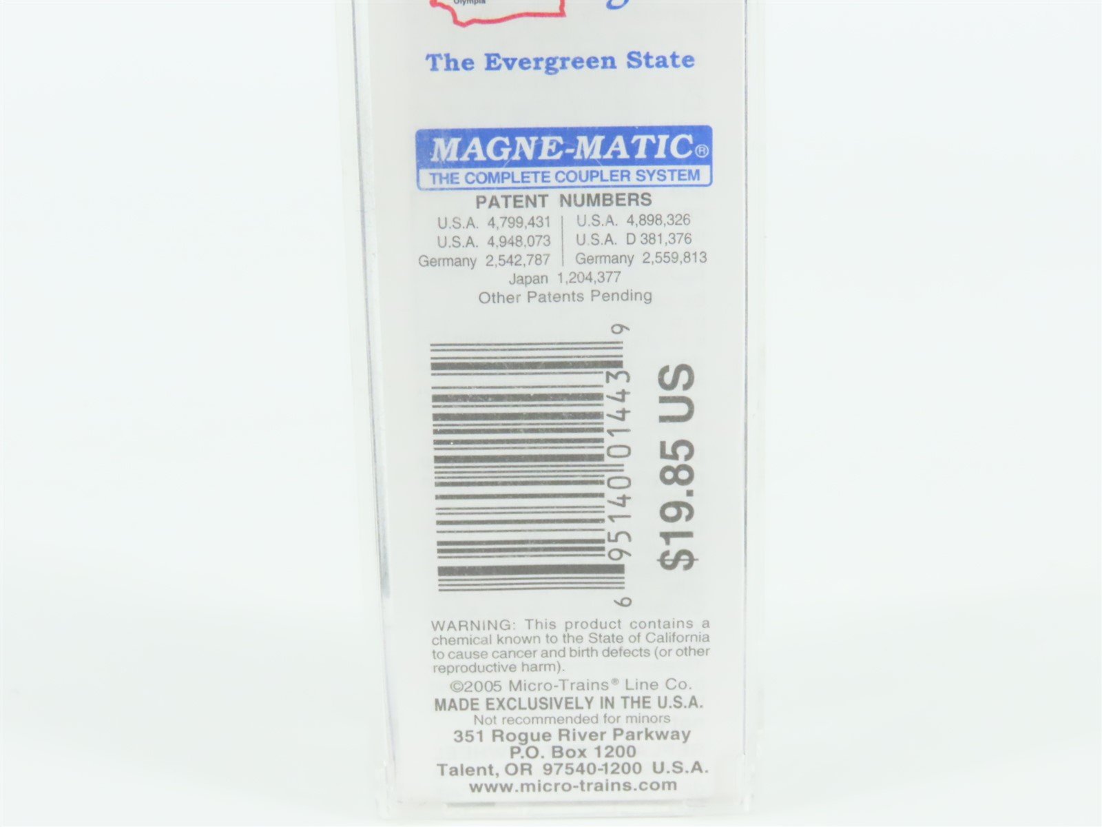 N Scale Micro-Trains MTL 02100393 WA Washington 40' Standard Boxcar #1889