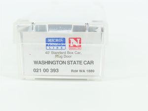 N Scale Micro-Trains MTL 02100393 WA Washington 40' Standard Boxcar #1889