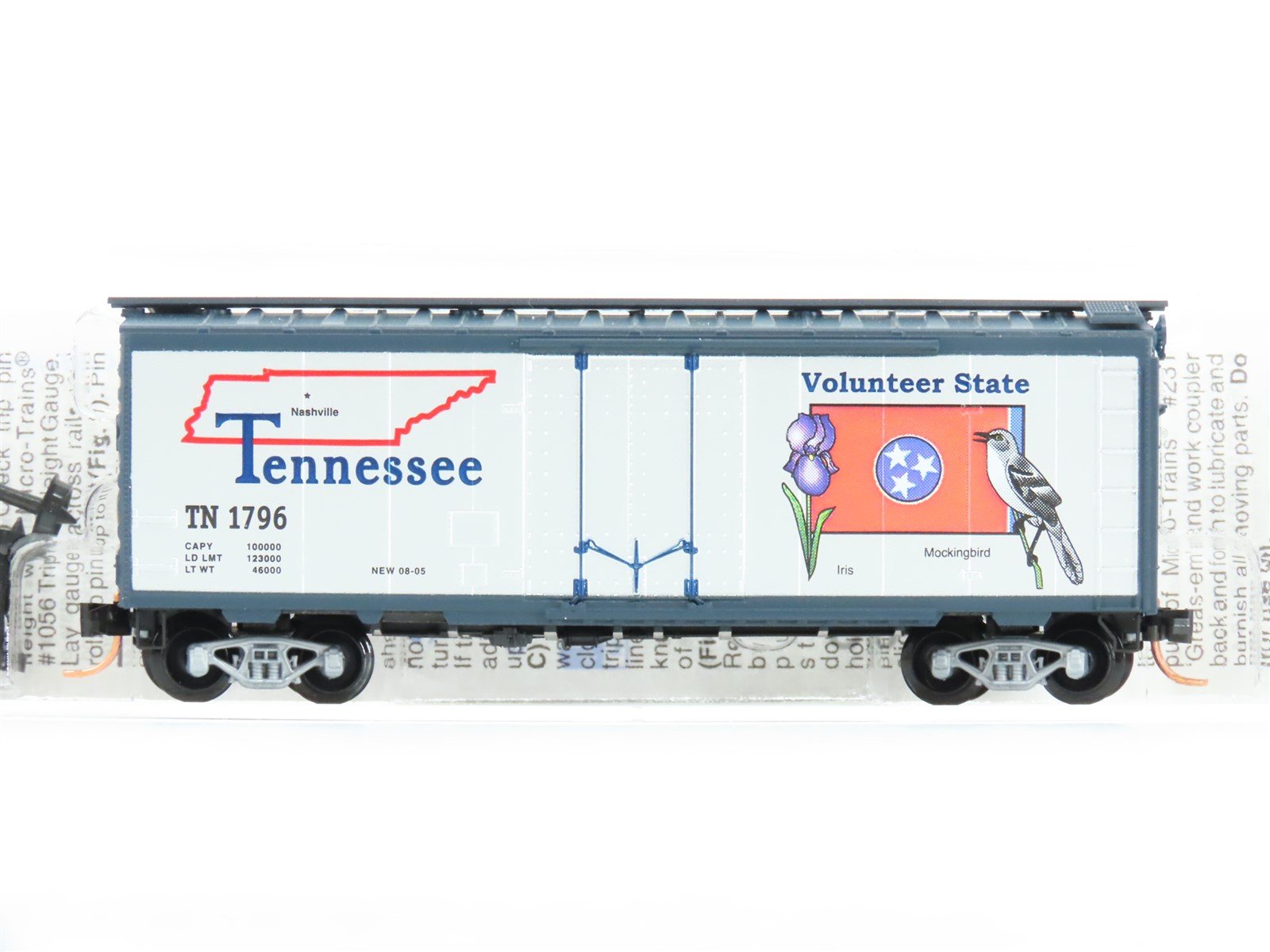 N Scale Micro-Trains MTL 02100392 TN Tennessee State 40' Standard Boxcar #1796