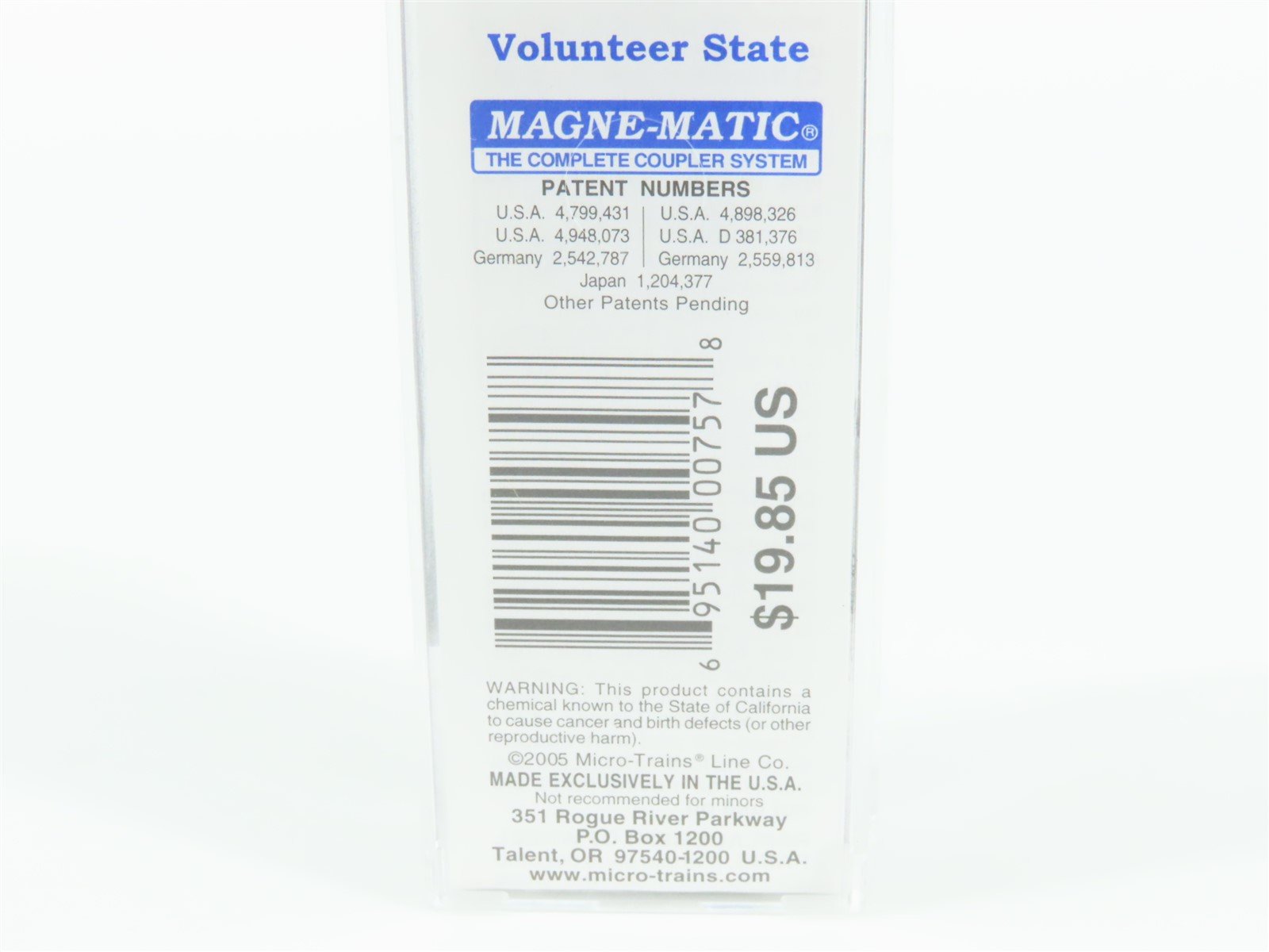 N Scale Micro-Trains MTL 02100392 TN Tennessee State 40' Standard Boxcar #1796