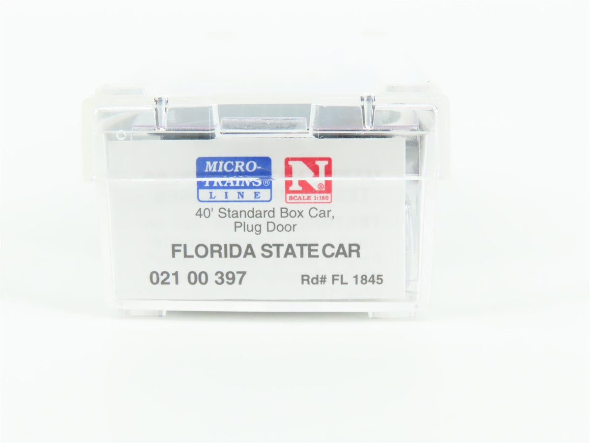N Scale Micro-Trains MTL 02100397 FL Florida State 40&#39; Standard Boxcar #1845