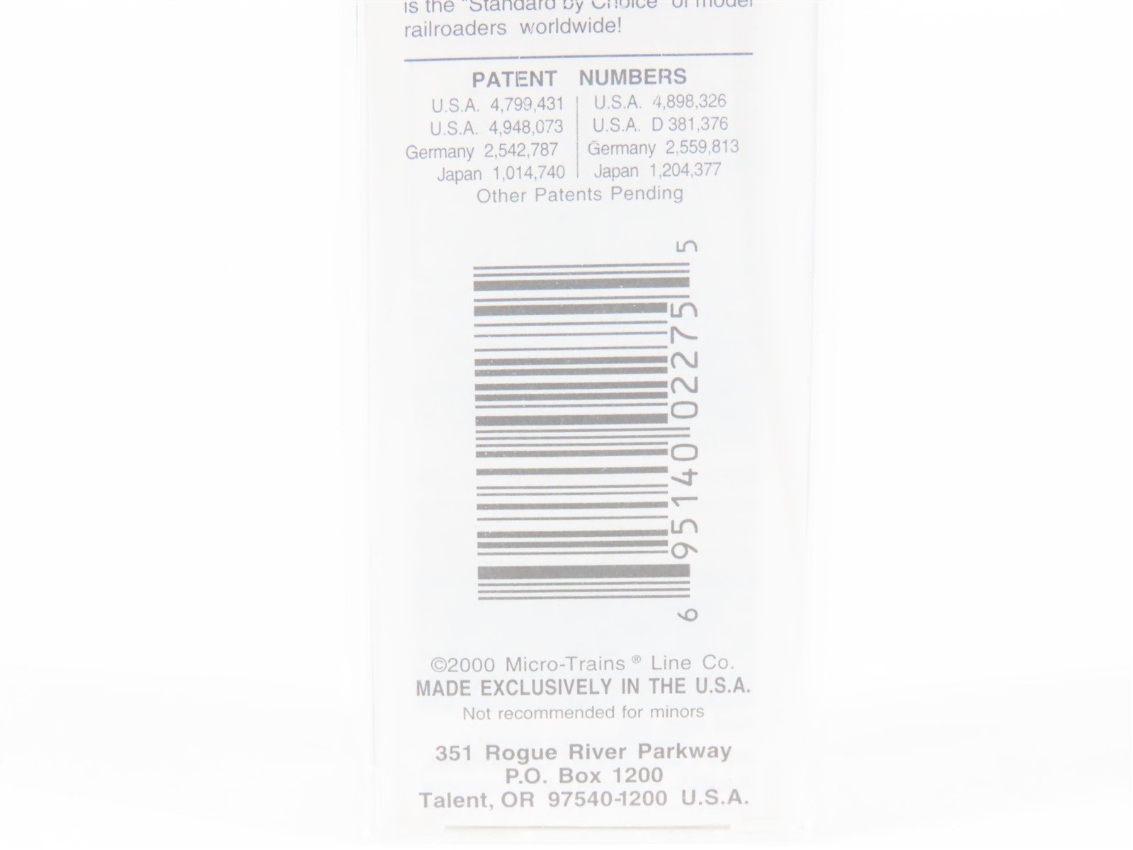 N Scale Micro-Trains MTL 67150 BNZ Intermodal Montana 45' Trailer #237884