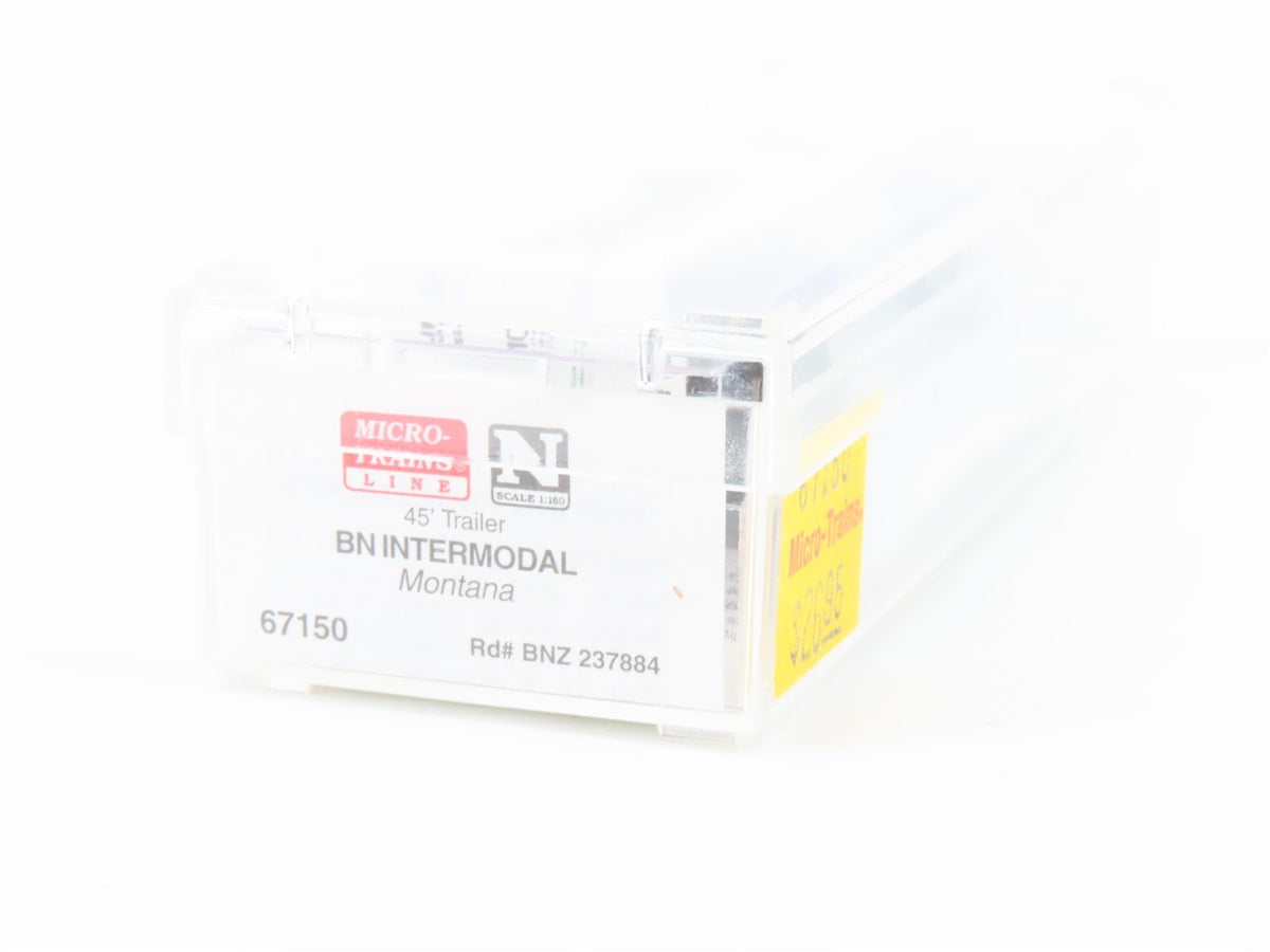 N Scale Micro-Trains MTL 67150 BNZ Intermodal Montana 45&#39; Trailer #237884