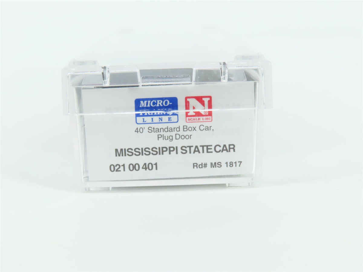 N Scale Micro-Trains MTL 02100401 MS Mississippi State 40&#39; Standard Boxcar #1817
