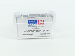 N Scale Micro-Trains MTL 02100401 MS Mississippi State 40' Standard Boxcar #1817