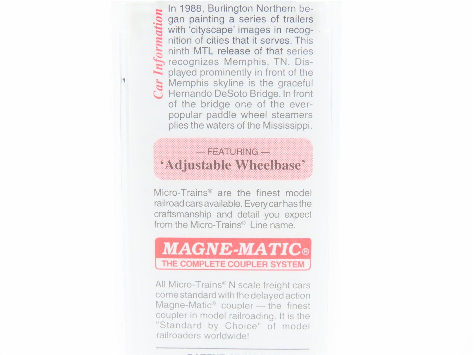 N Scale Micro-Trains MTL 67190 BNZ Intermodal Memphis 45' Trailer #237875