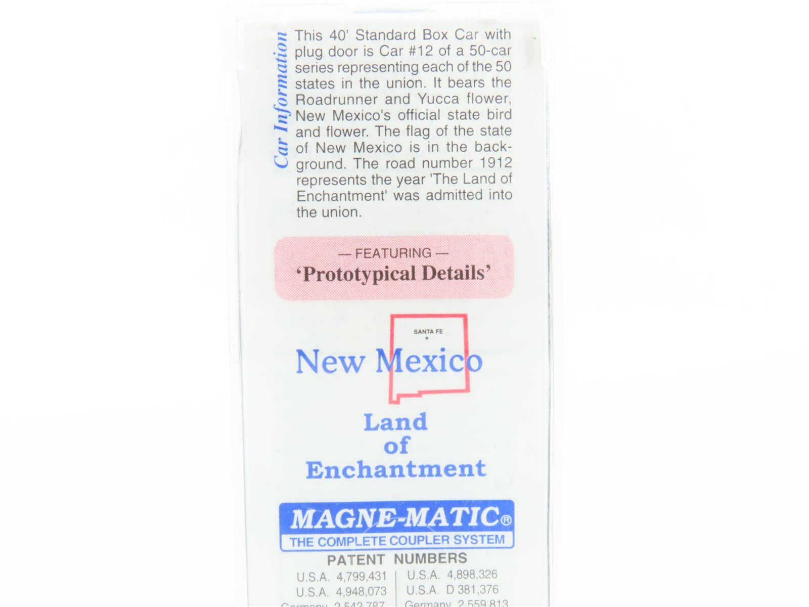 N Micro-Trains MTL 21376 NM New Mexico State 40' Standard Boxcar #1912