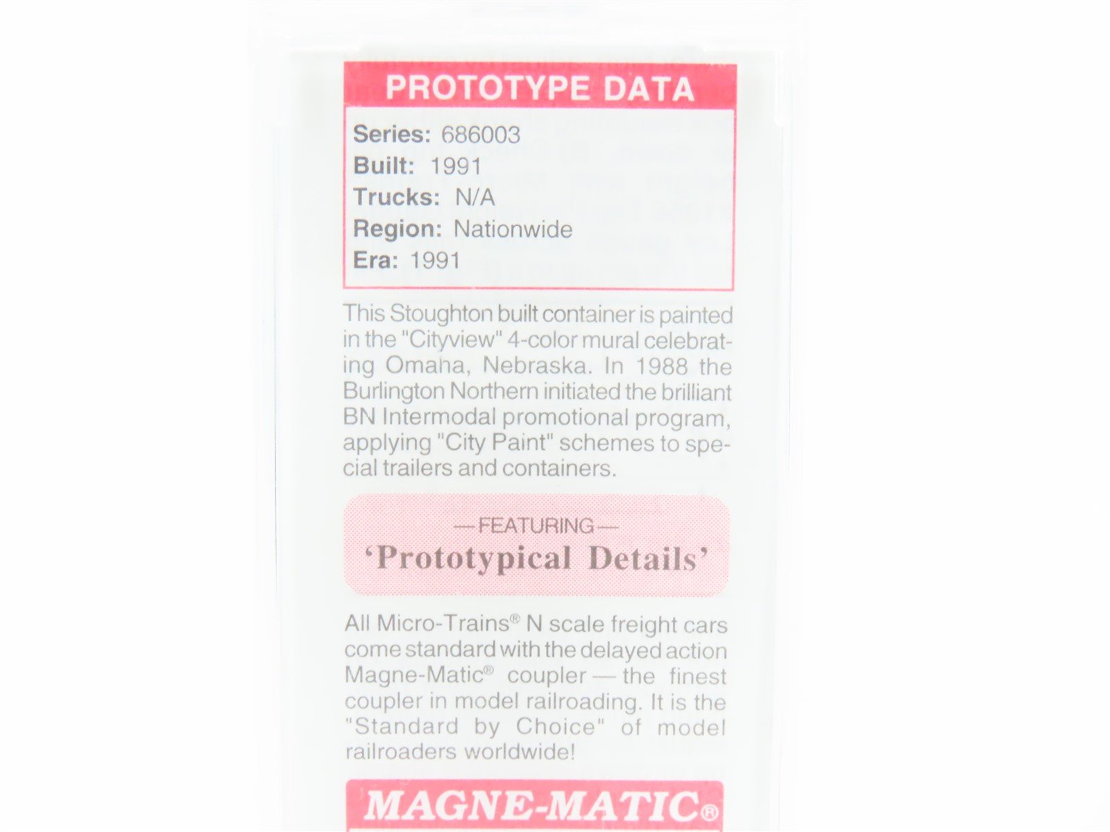 N Deluxe Innovations Micro-Trains MTL 81720 BNAU Omaha 48' Container #686003