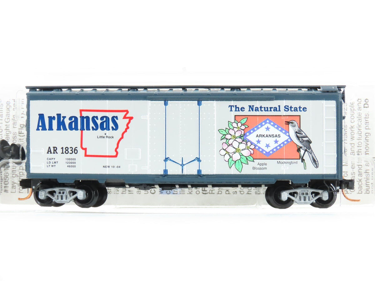 N Micro-Trains MTL 21383 AR Arkansas State 40&#39; Standard Boxcar #1836