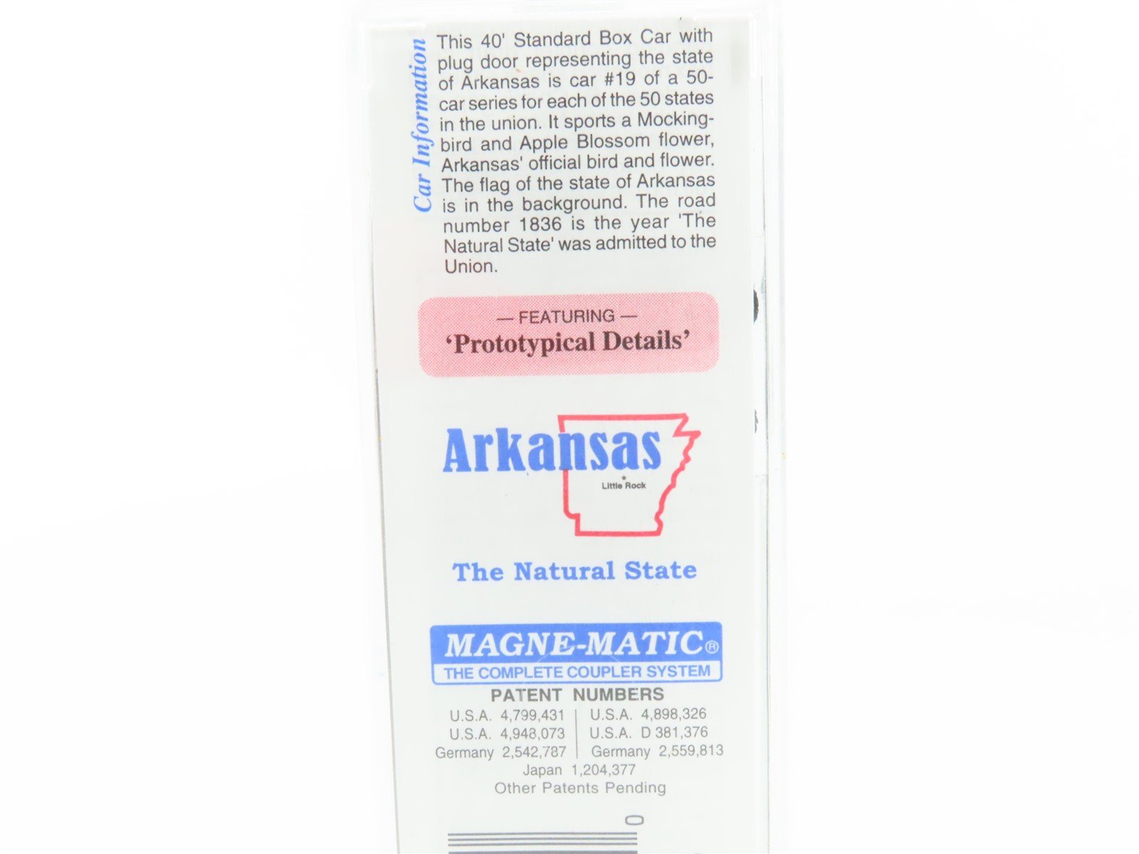 N Micro-Trains MTL 21383 AR Arkansas State 40' Standard Boxcar #1836