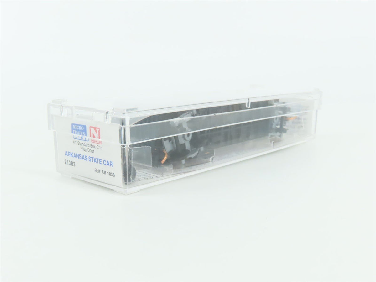 N Micro-Trains MTL 21383 AR Arkansas State 40&#39; Standard Boxcar #1836
