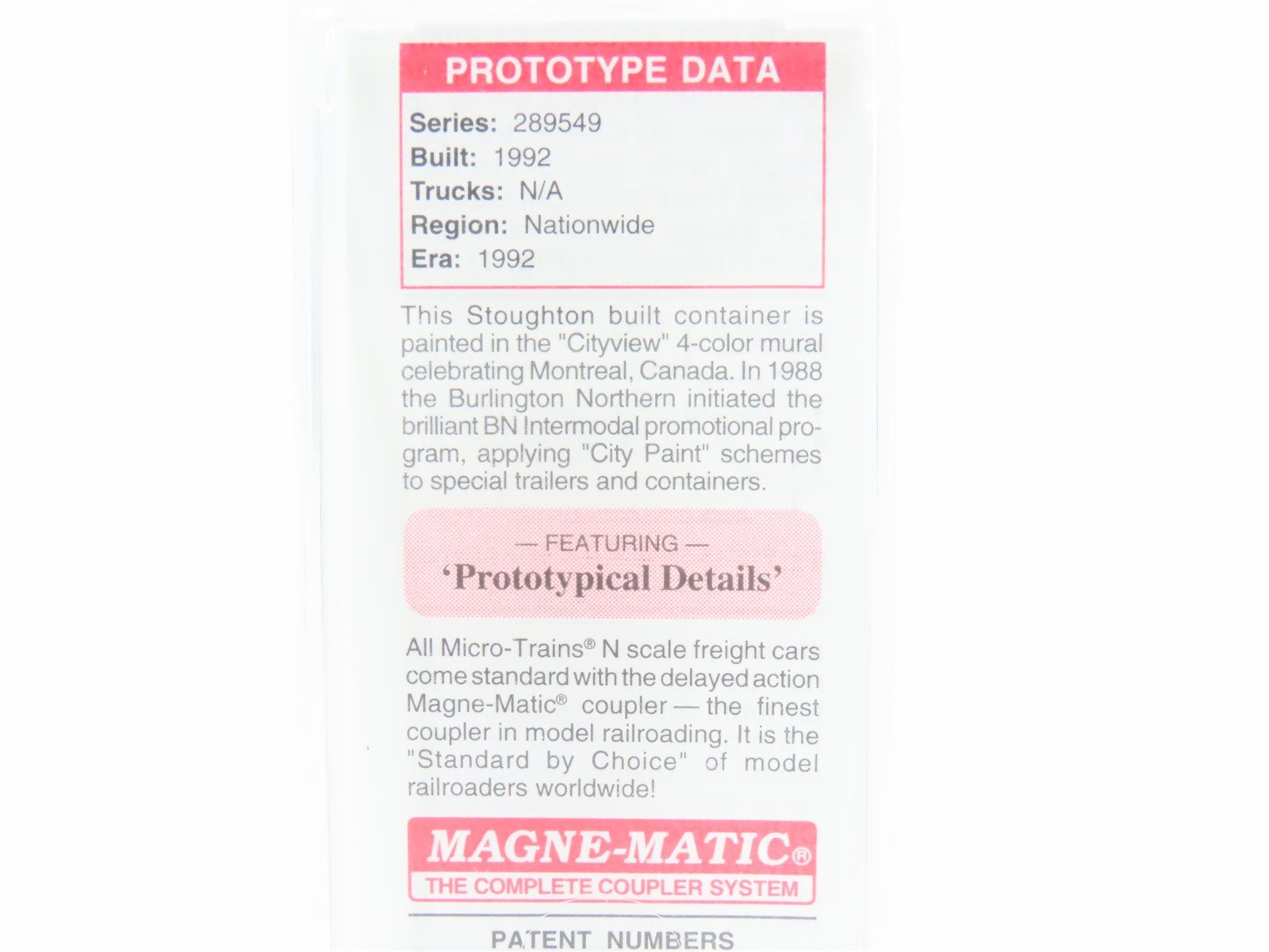 N Deluxe Innovations Micro-Trains MTL 81730 BNAU Montreal 48' Container #289549