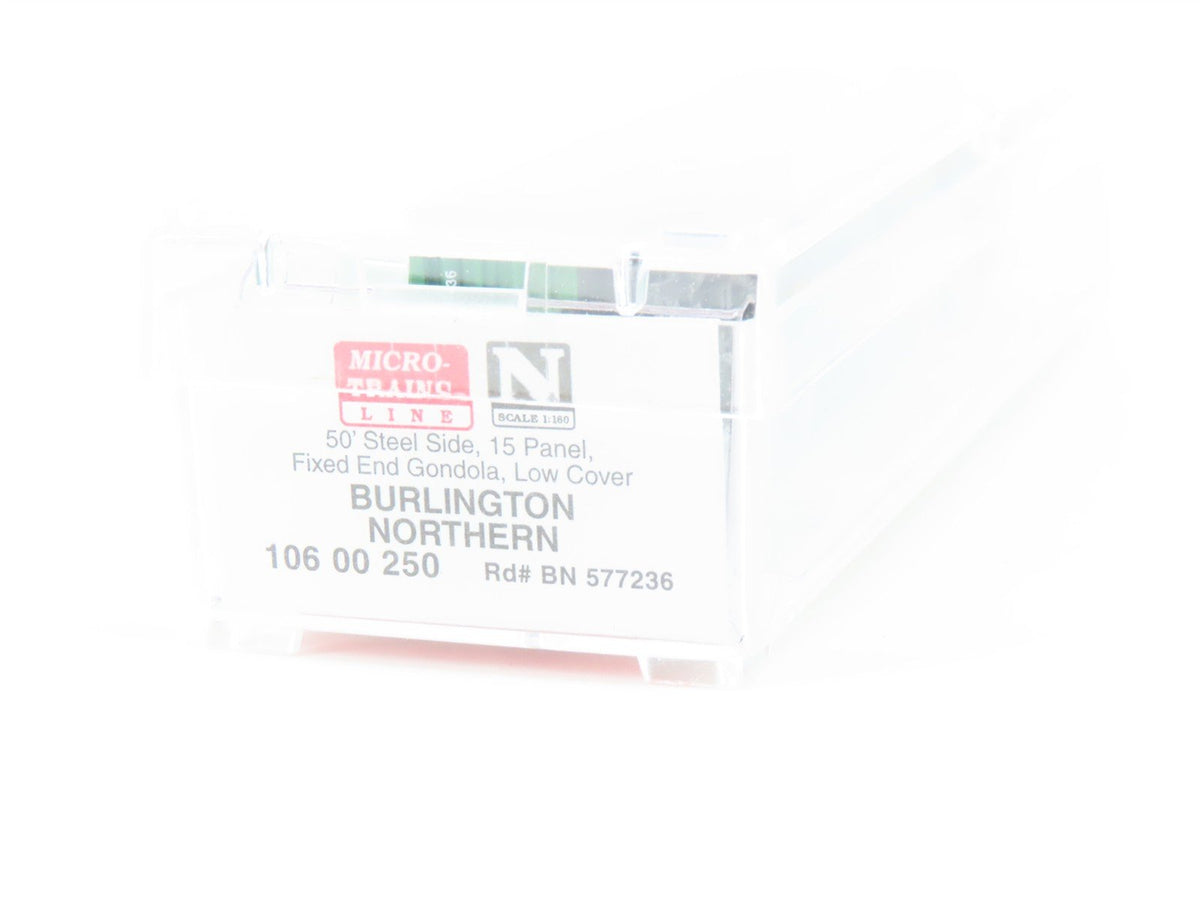 N Scale Micro-Trains MTL 10600250 BN Burlington Northern 50&#39; Gondola #577236
