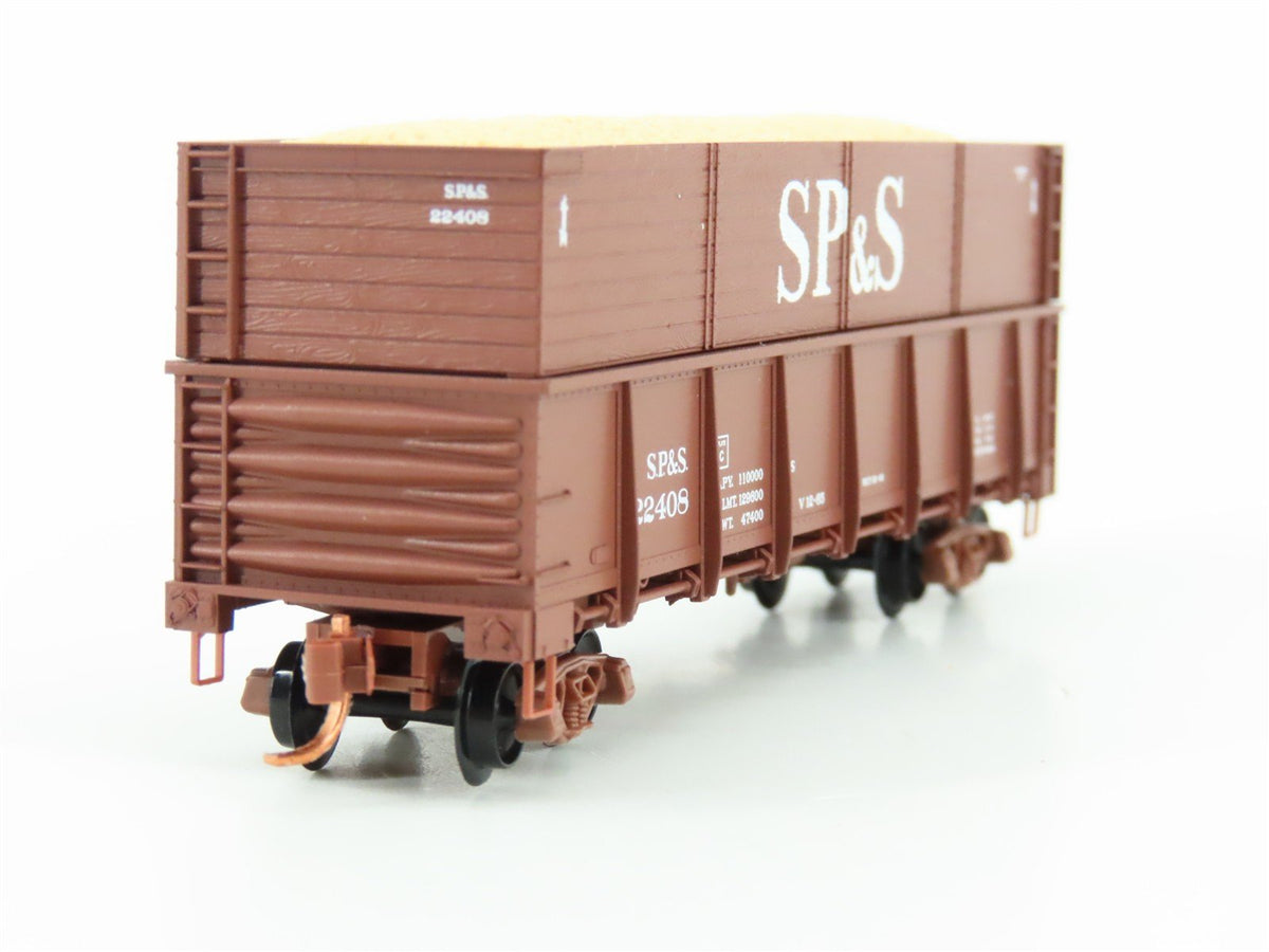 N Scale Micro-Trains MTL 08400011 SP&amp;S 40&#39; Woodchip Gondola #22408 w/load