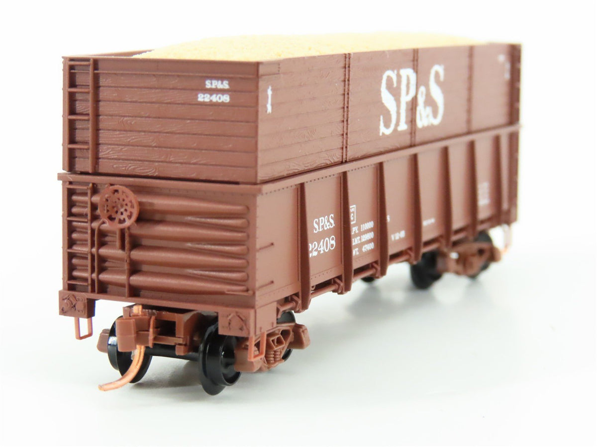 N Scale Micro-Trains MTL 08400011 SP&amp;S 40&#39; Woodchip Gondola #22408 w/load