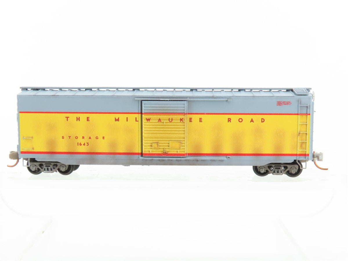 N Micro-Trains MTL 03144510 MILW Milwaukee Road 50&#39; Boxcar #1643 Weathered