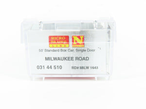 N Micro-Trains MTL 03144510 MILW Milwaukee Road 50' Boxcar #1643 Weathered