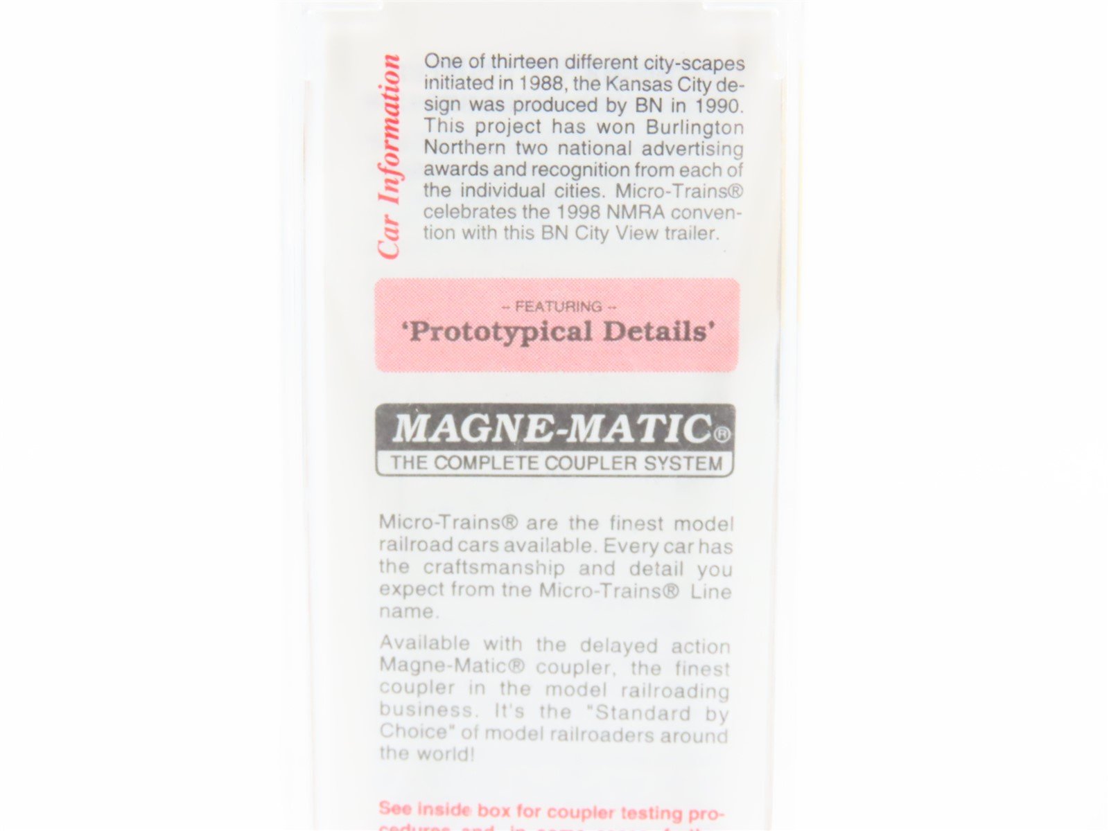 N Scale Micro-Trains MTL 67110 BNZ Intermodal Kansas City 45' Trailer #237895