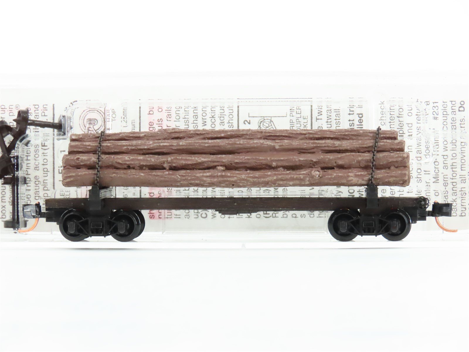 N Scale Micro-Trains MTL 113020 Unlettered 40' Skeleton Log Car #2 w/Log Load