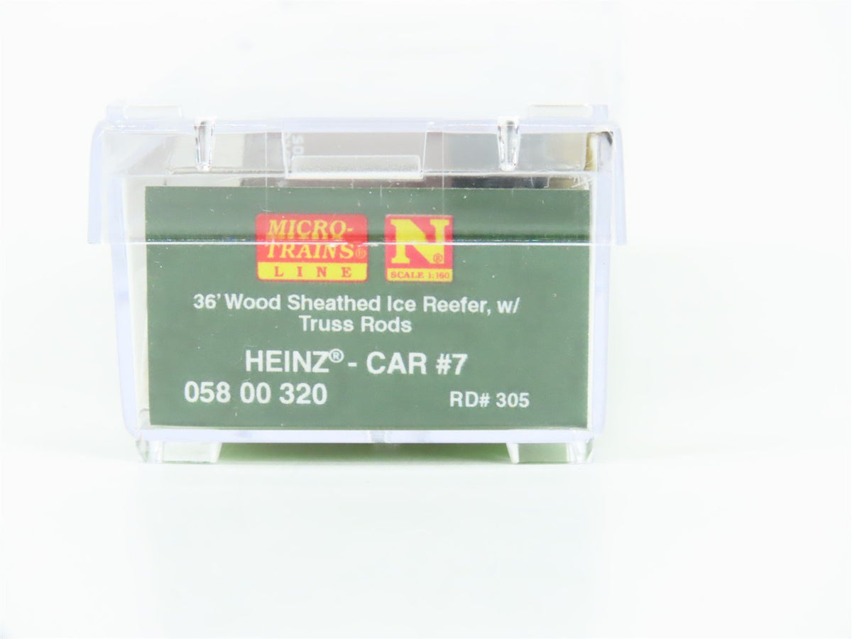 N Scale Micro-Trains MTL 05800320 Heniz Car #7 36&#39; Wood Ice Reefer Car #305