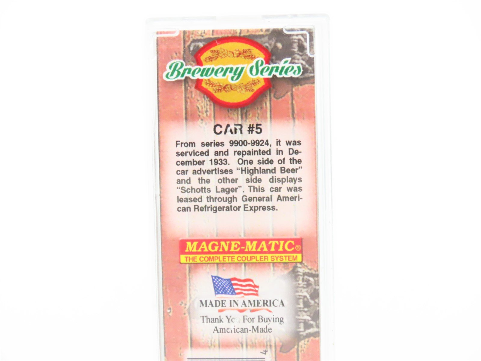 N Micro-Trains MTL 05800170 GARE Schotts Brewing 36' Wood Ice Reefer Car #9905