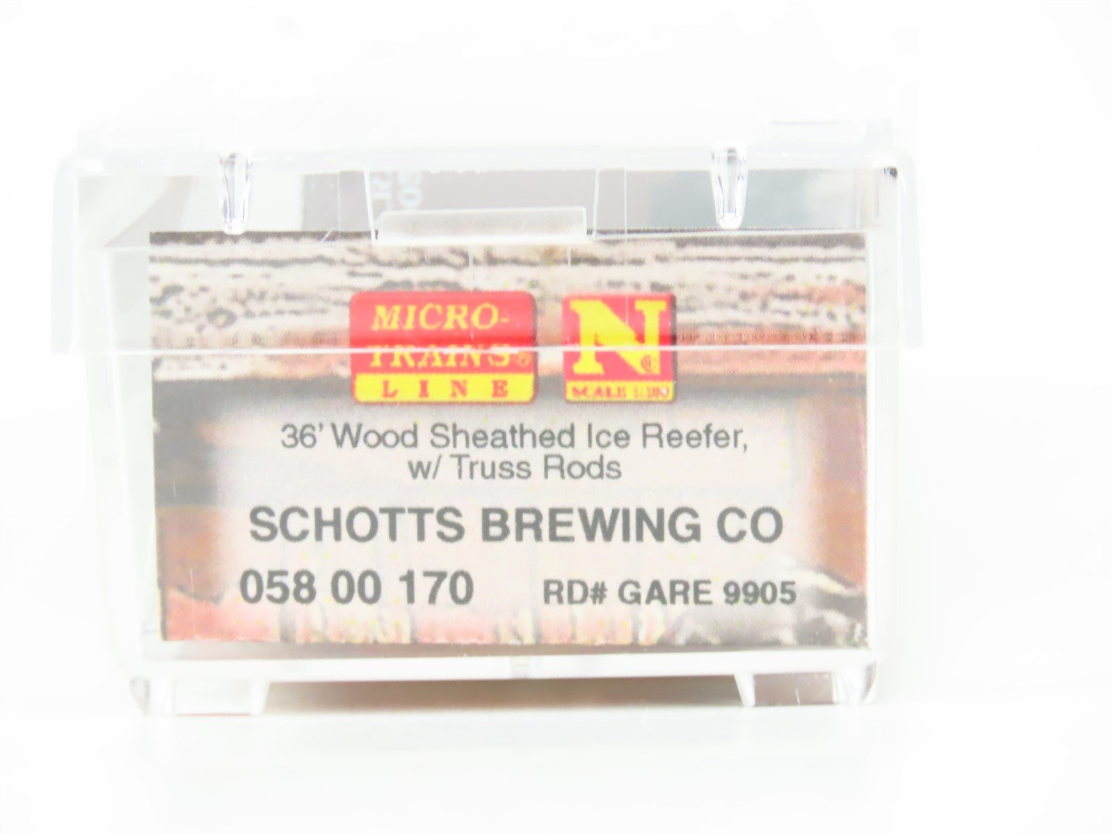 N Micro-Trains MTL 05800170 GARE Schotts Brewing 36' Wood Ice Reefer Car #9905