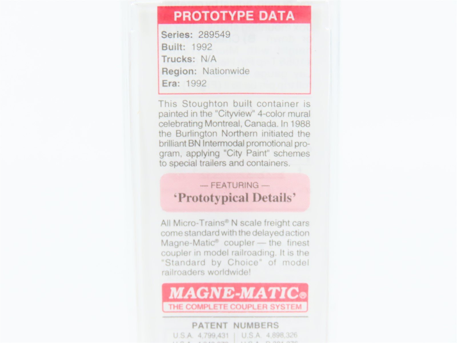 N Deluxe Innovations Micro-Trains MTL 81730 BNAU Montreal 48' Container #289549