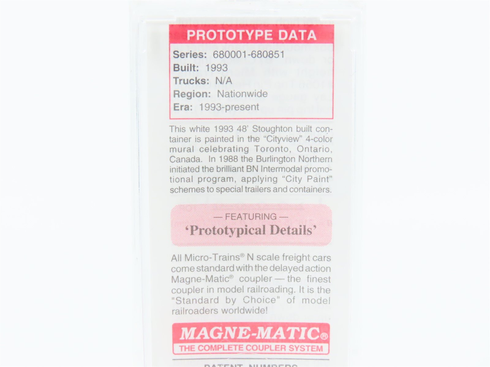 N Deluxe Innovations Micro-Trains MTL 08100740 BNAU Toronto Ontario Container