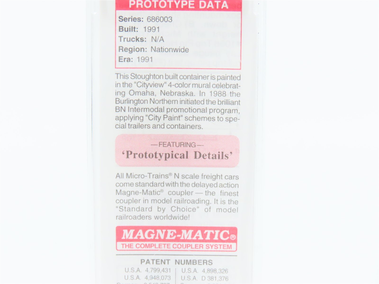 N Deluxe Innovations Micro-Trains MTL 81720 BNAU Omaha 48' Container #686003
