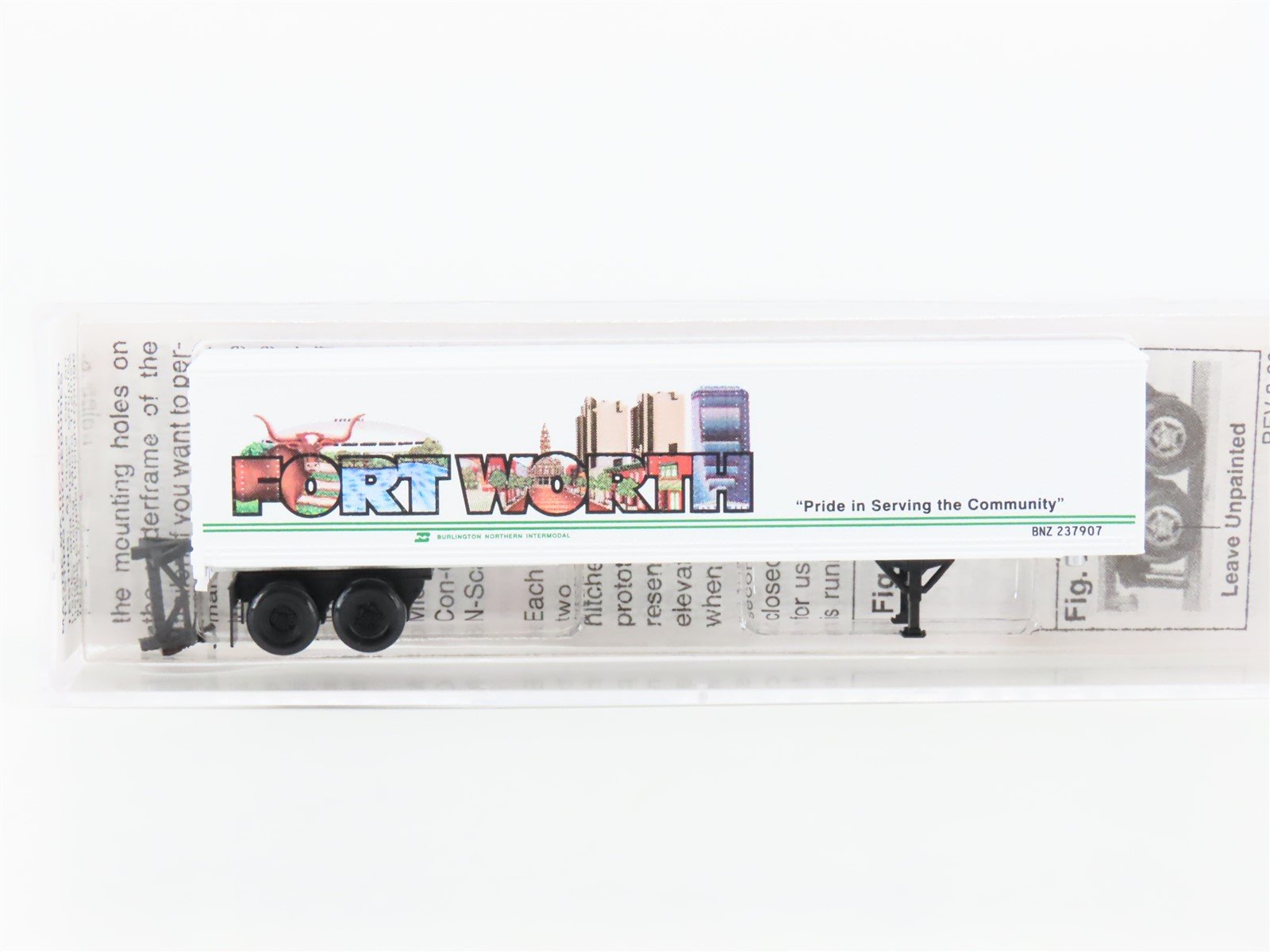 N Scale Micro-Trains MTL 67160 BNZ Intermodal Fort Worth 45' Trailer #237907
