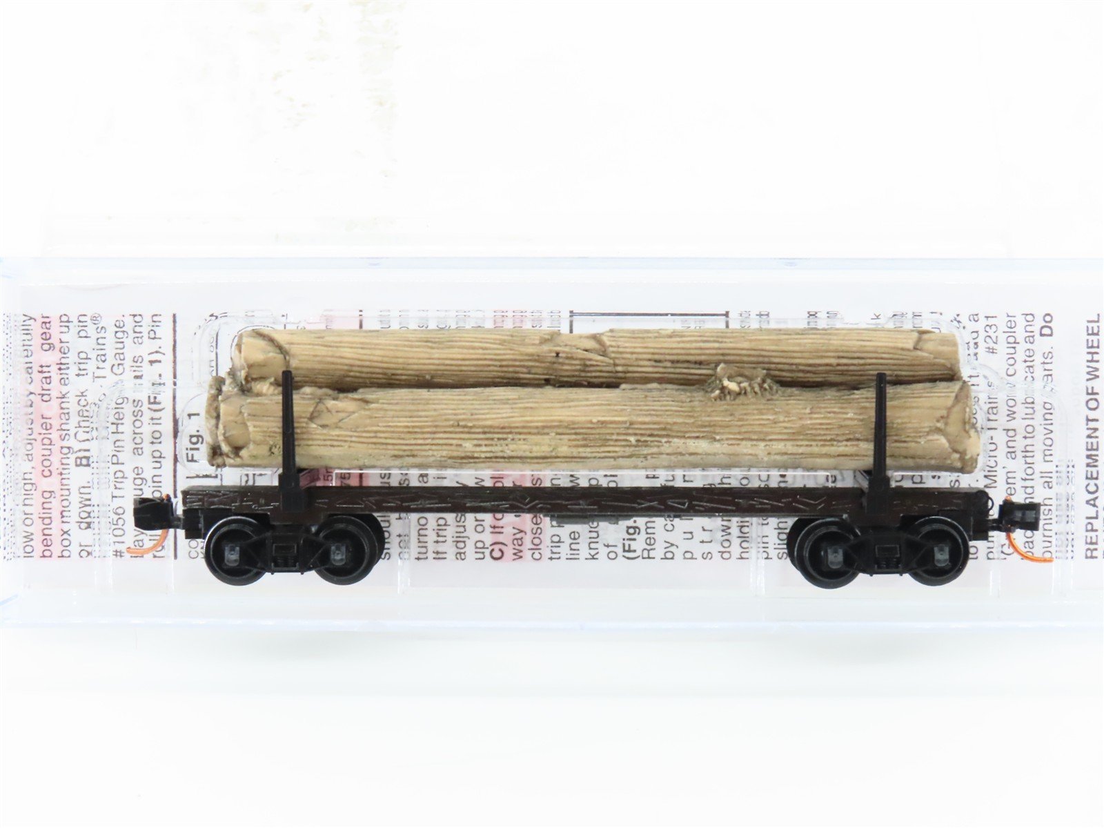 N Micro-Trains MTL 11400060 Unlettered 40' Modern Log Car w/ Uprights & Load