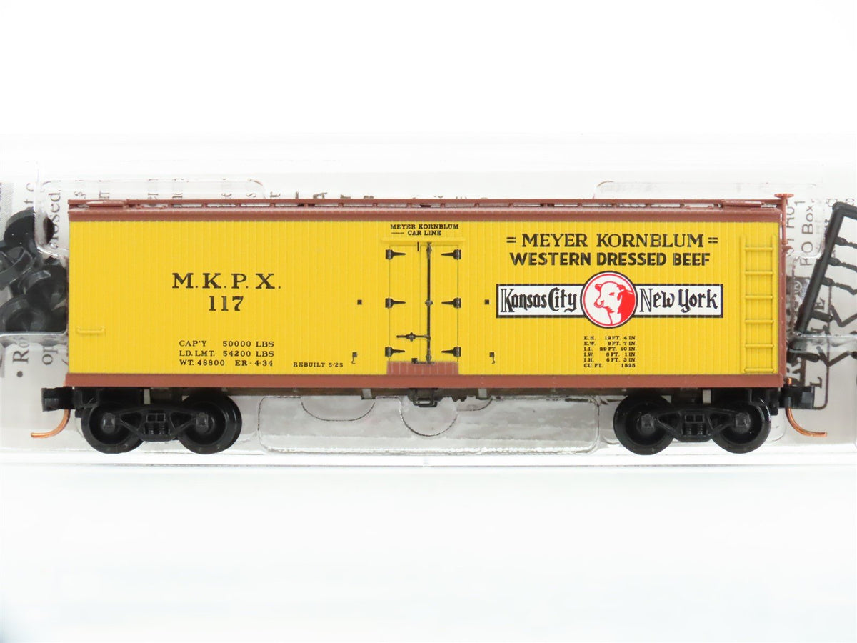 N Scale Micro-Trains MTL 04900100 MKPX Meyer Kornblum 40&#39; Wood Reefer #117