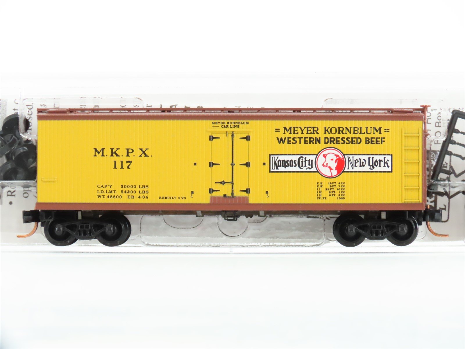 N Scale Micro-Trains MTL 04900100 MKPX Meyer Kornblum 40' Wood Reefer #117