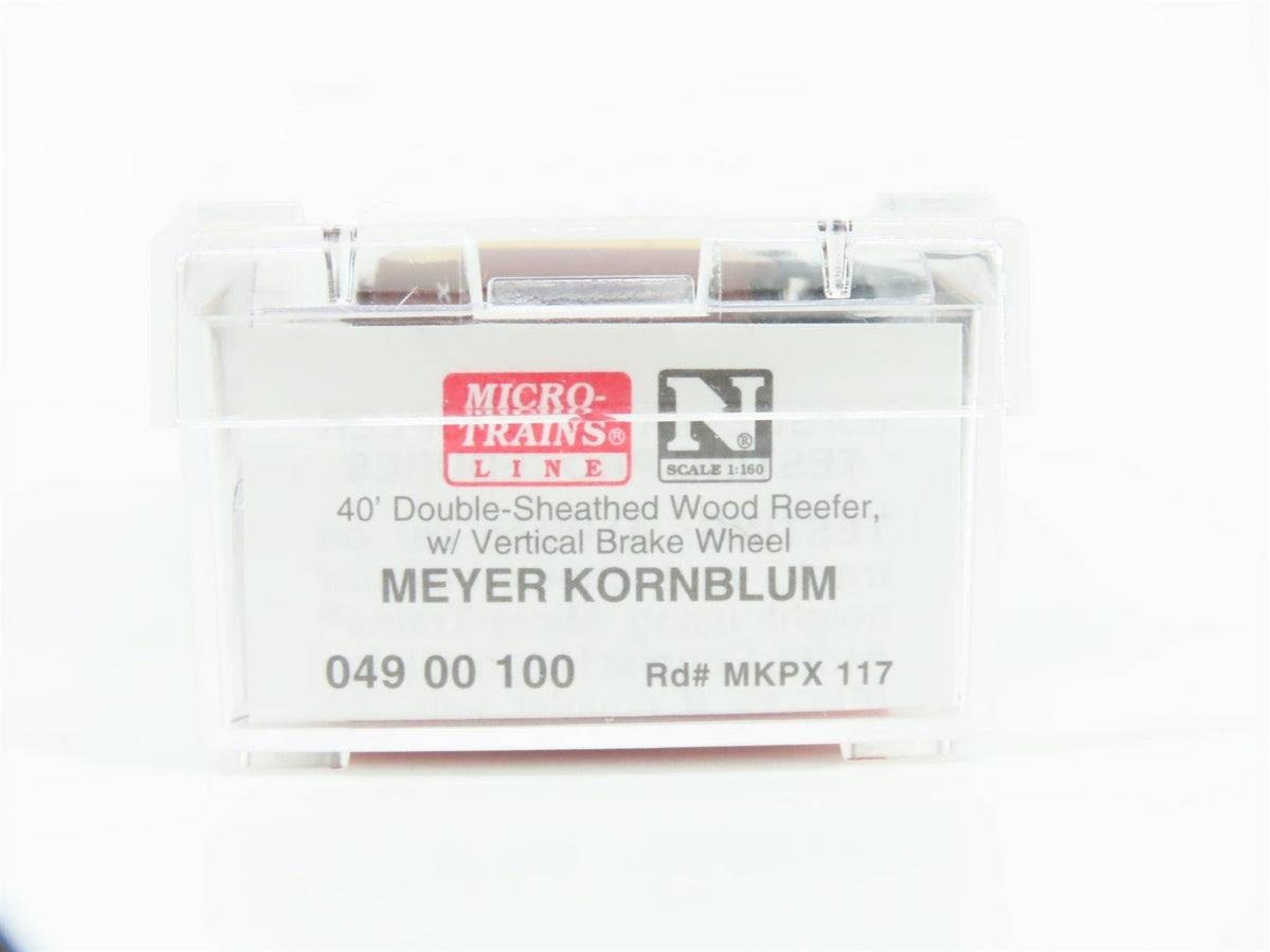 N Scale Micro-Trains MTL 04900100 MKPX Meyer Kornblum 40&#39; Wood Reefer #117