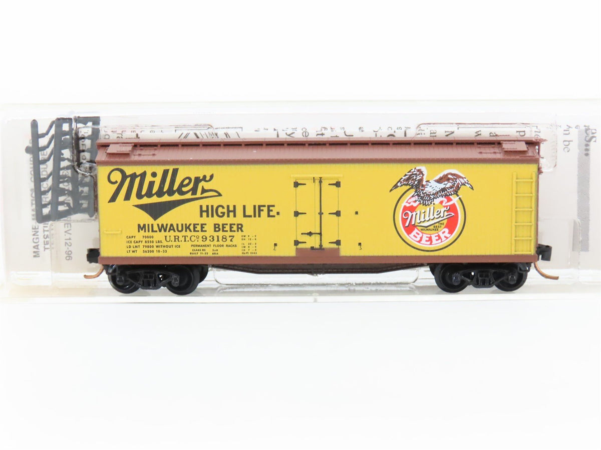 N Scale Micro-Trains MTL 49410 URTC Miller High Life Beer 40&#39; Wood Reefer #93187