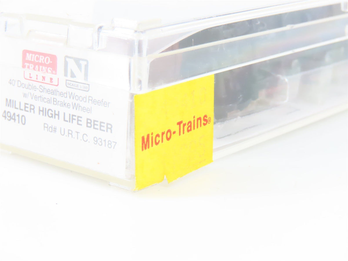 N Scale Micro-Trains MTL 49410 URTC Miller High Life Beer 40&#39; Wood Reefer #93187