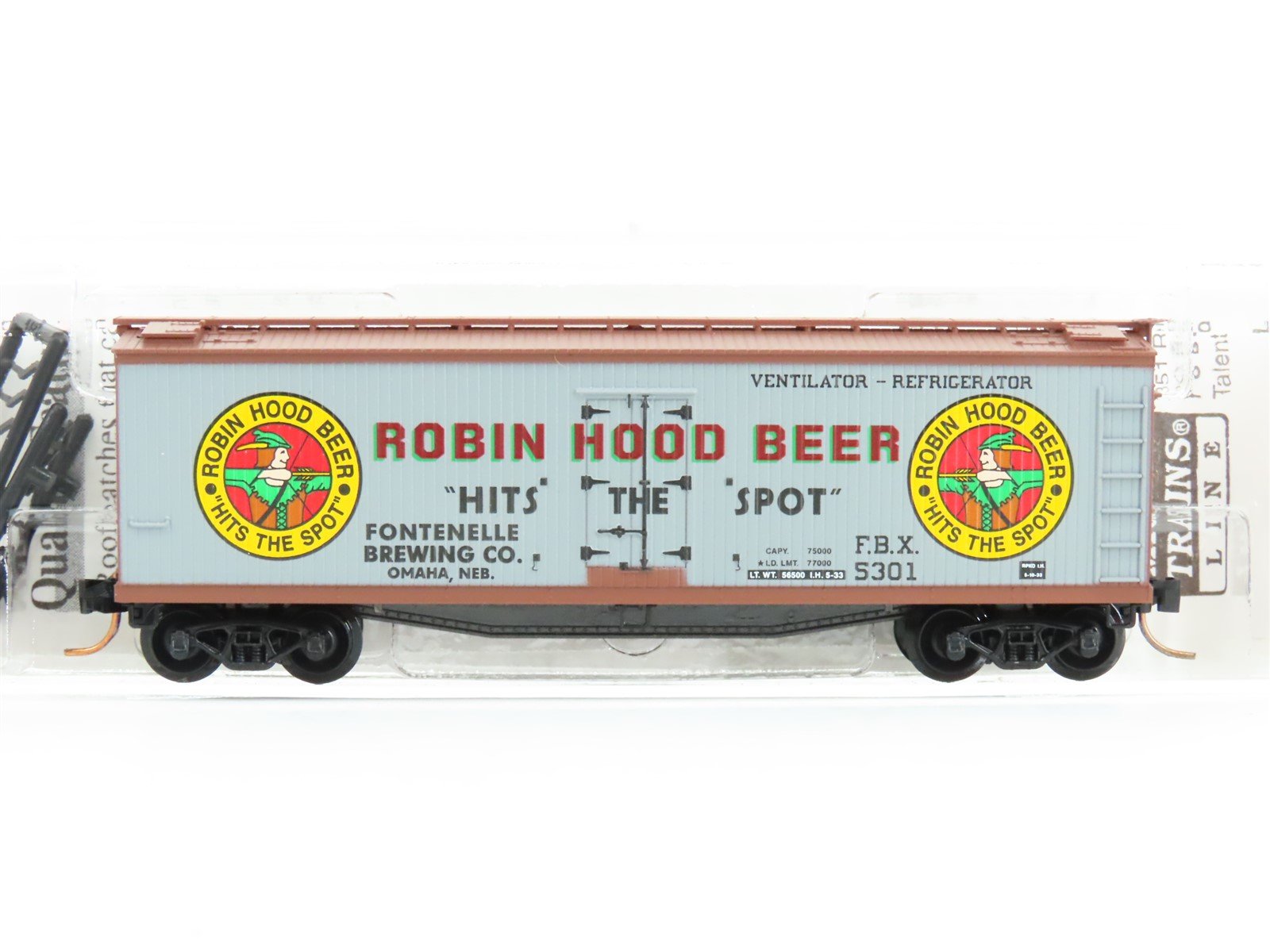 N Scale Micro-Trains MTL 49450 FBX Robin Hood Beer 40' Wood Reefer #5301
