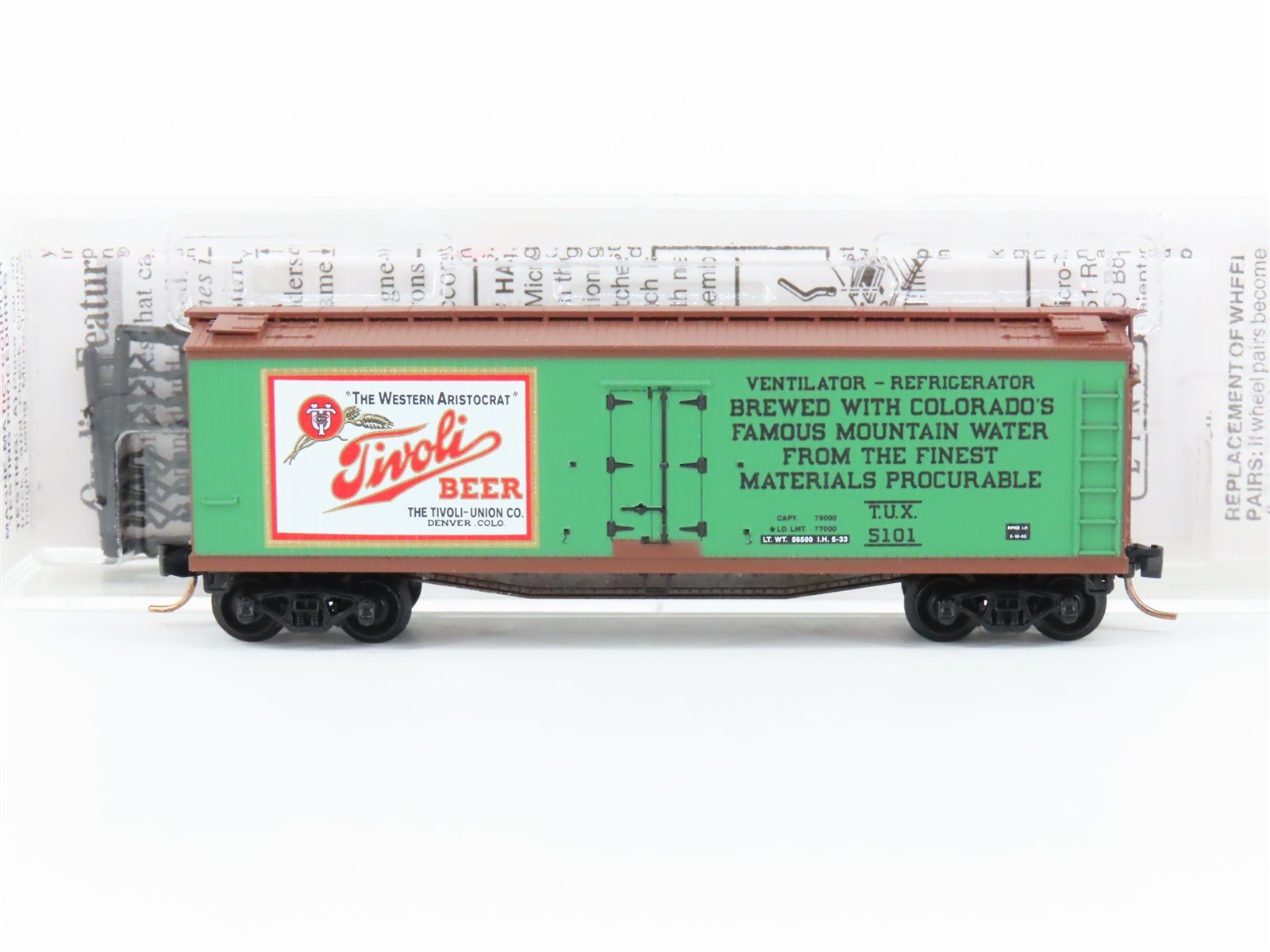N Scale Micro-Trains MTL 49440 TUX Tivoli Beer 40' Wood Reefer #5101