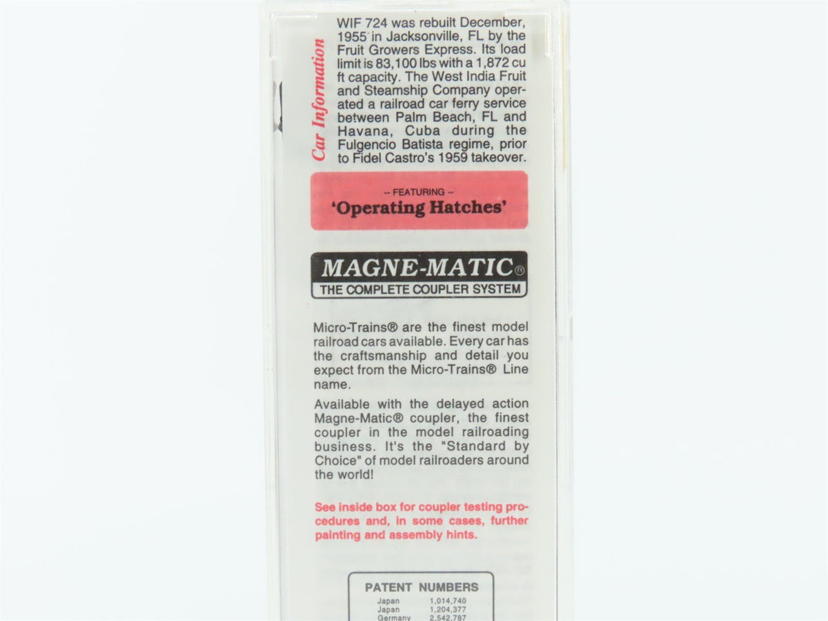 N Scale Micro-Trains MTL 49510 WIF West India Fruit Co. 40&#39; Wood Reefer #724
