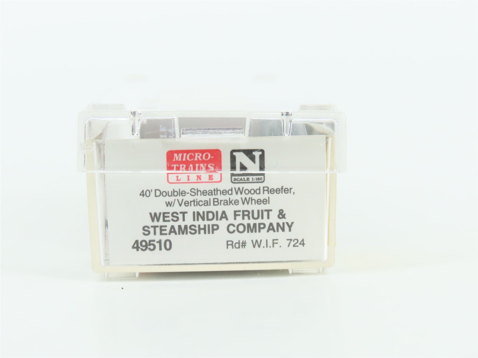 N Scale Micro-Trains MTL 49510 WIF West India Fruit Co. 40' Wood Reefer #724