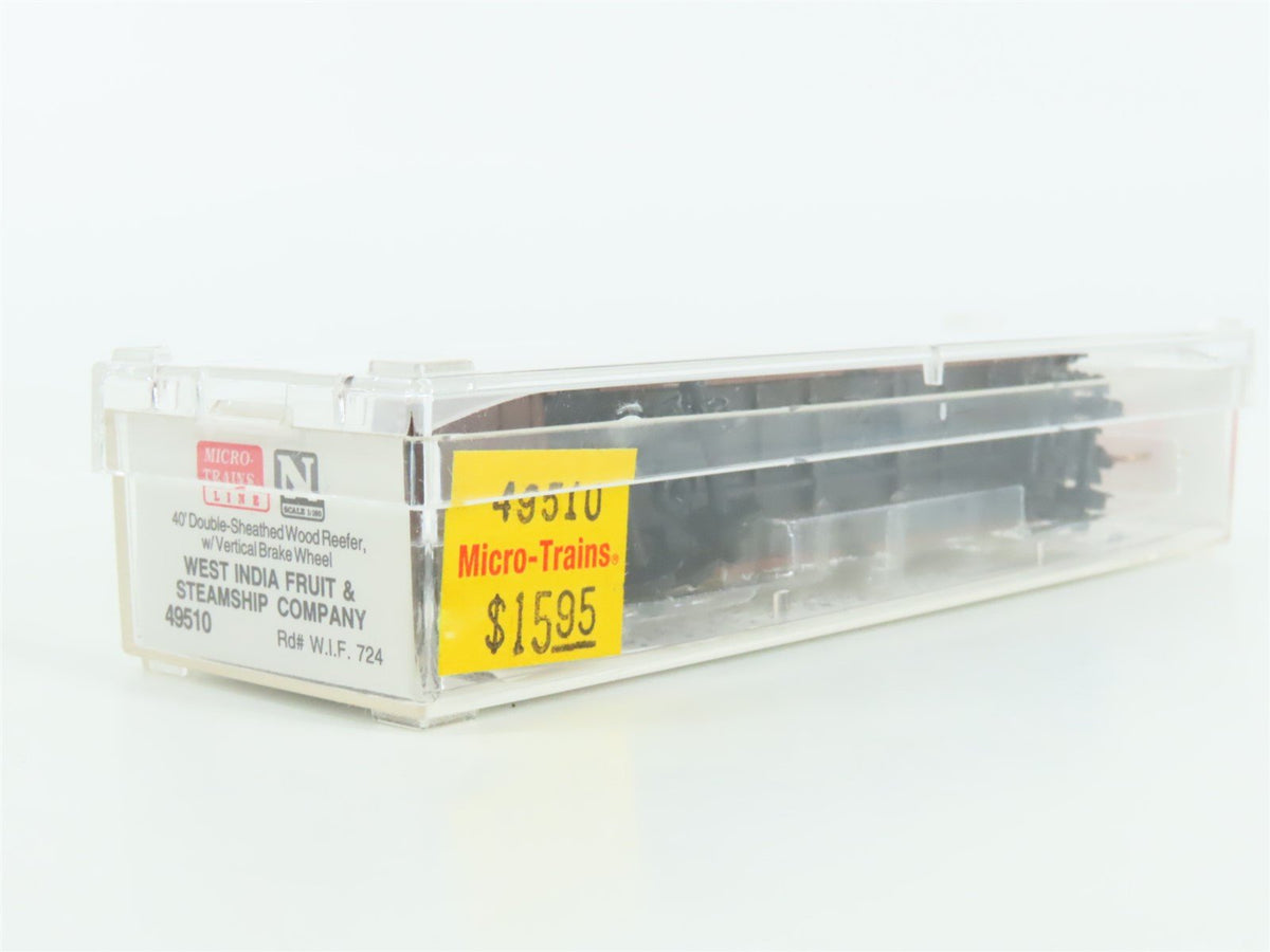 N Scale Micro-Trains MTL 49510 WIF West India Fruit Co. 40&#39; Wood Reefer #724
